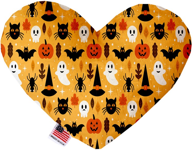 Happy Halloween 6 inch Stuffing Free Heart Dog Toy